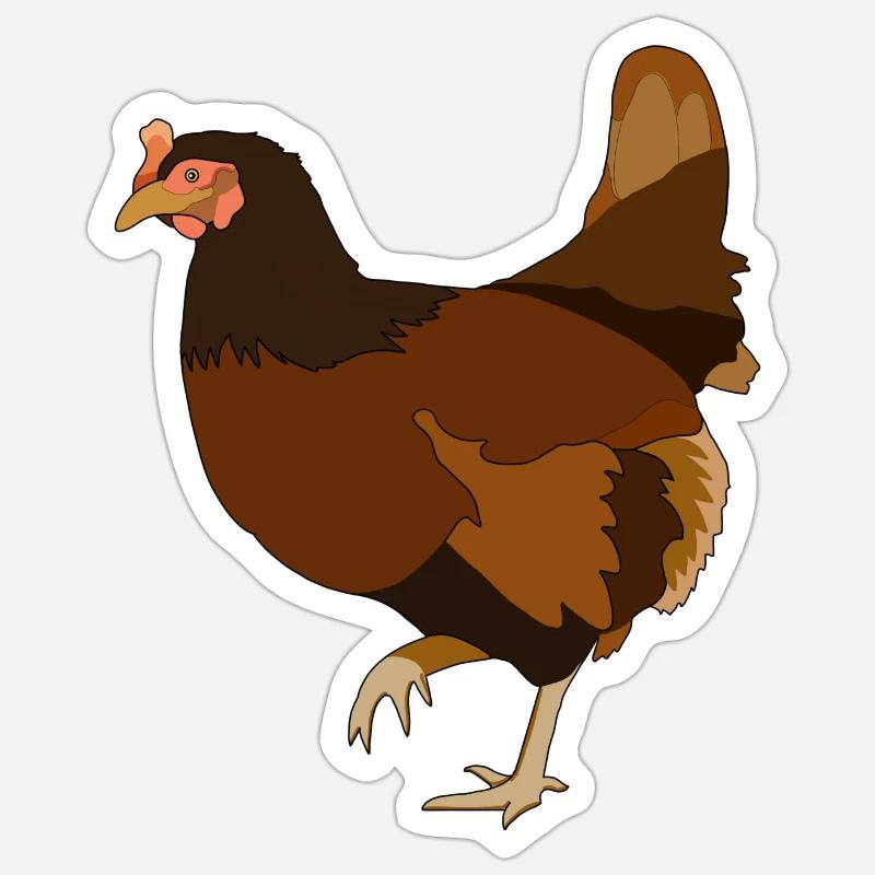 Poulets Poulets - Sticker taille S (10 x 10 cm) - blanc mat