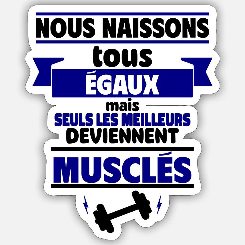 les meilleurs deviennent musclés - Sticker taille S (10 x 10 cm) - blanc mat