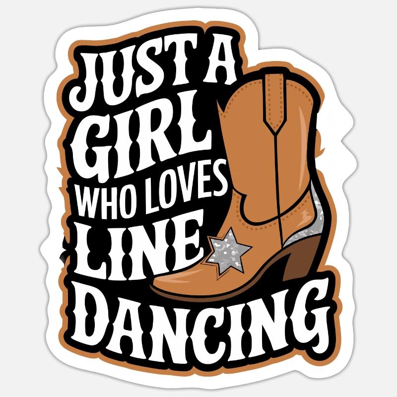 Line Dancing Dancing Dancers - Sticker size S (10 x 10 cm) - white matte
