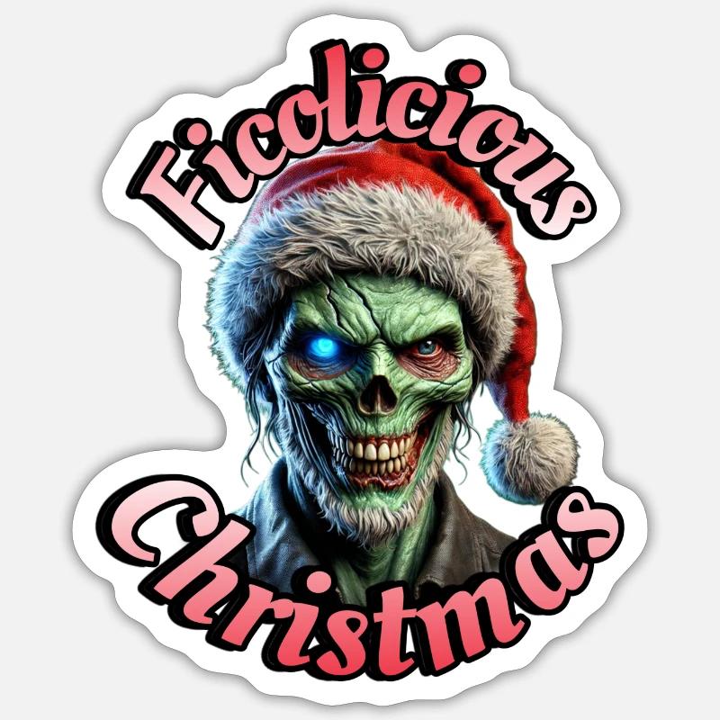 Ficolicious Christmas - Sticker Größe S (10 x 10 cm) - Mattweiß