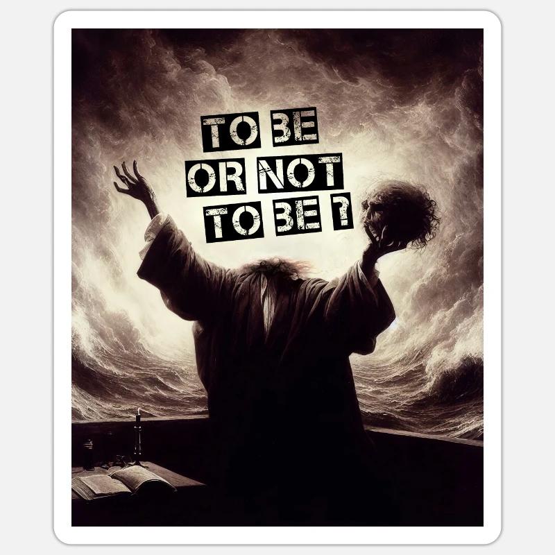 Sein oder nicht sein? - Sticker Größe S (10 x 10 cm) - Mattweiß