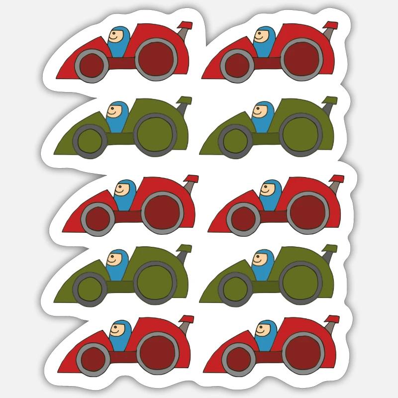 Course automobile 3 Sticker taille S (10 x 10 cm)