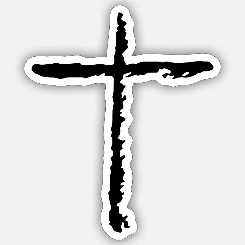 kreuz - Sticker Größe S (10 x 10 cm) - Mattweiß