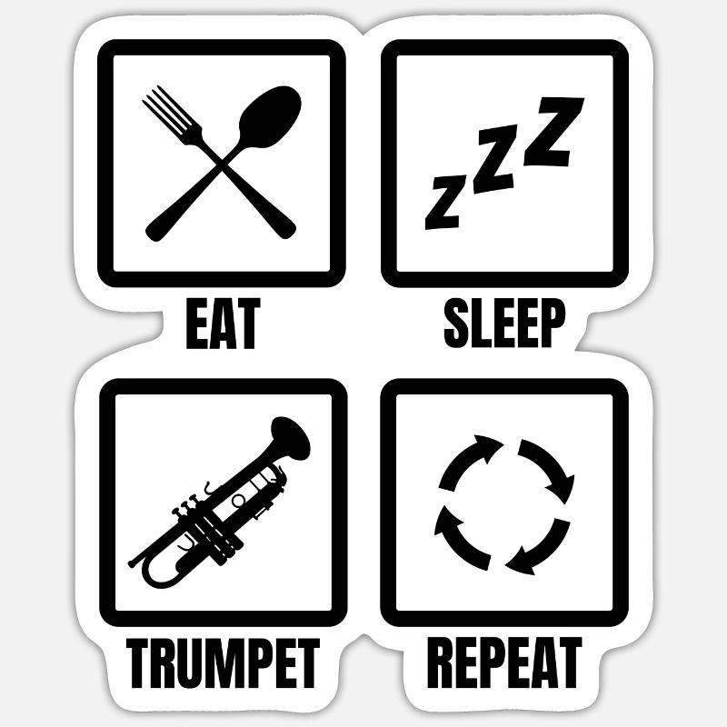 Routine du trompettiste Sticker taille S (10 x 10 cm)