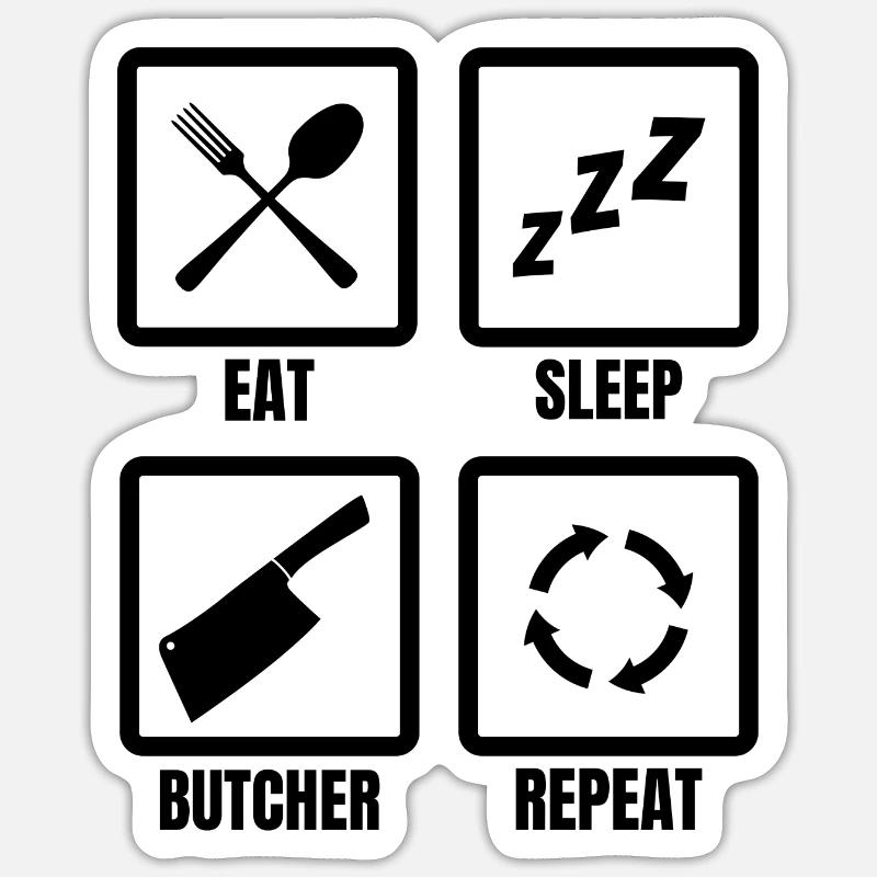 Routine quotidienne du boucher Sticker taille S (10 x 10 cm)