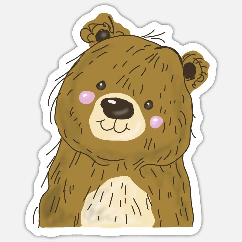 Bear cub - Sticker size S (10 x 10 cm) - white matte