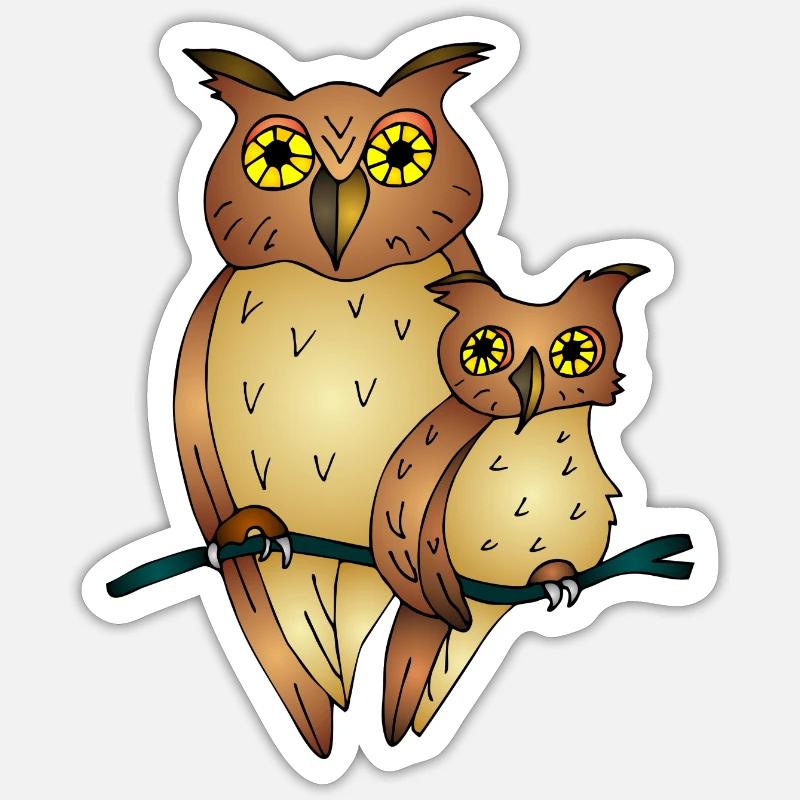 Oiseaux - Sticker taille S (10 x 10 cm) - blanc mat