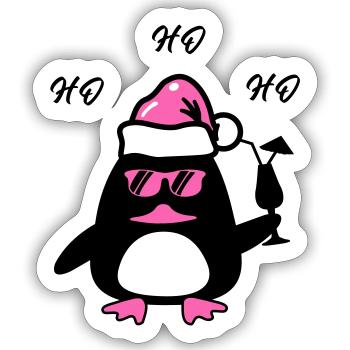 Noël du canard de plage - Sticker taille S (10 x 10 cm) - blanc mat - Devant