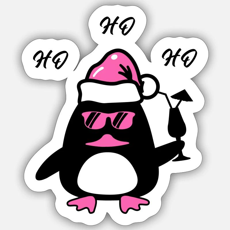 Noël du canard de plage Sticker taille S (10 x 10 cm)