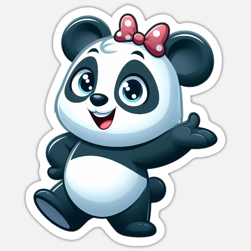 Panda 5 - Sticker Größe S (10 x 10 cm) - Mattweiß