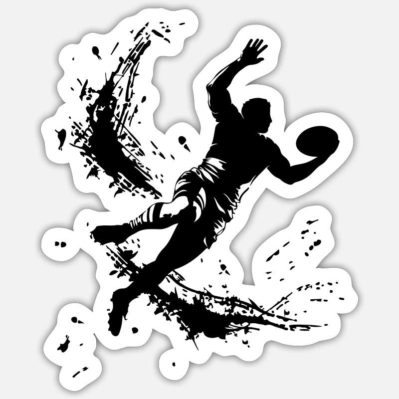 Rugby Splash Silhouette Sticker size S (10 x 10 cm)