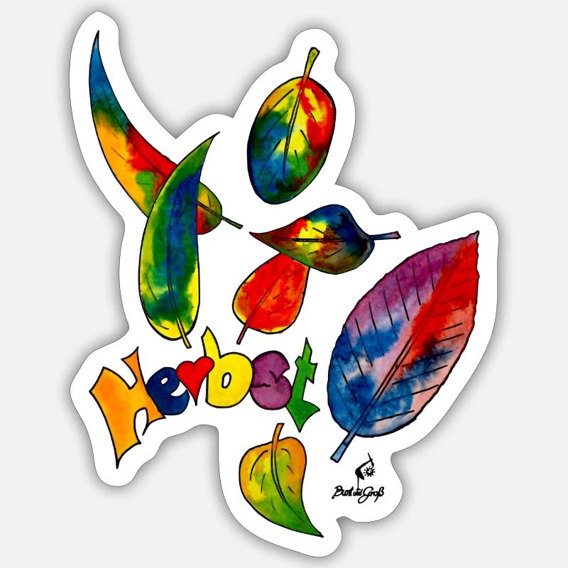 Regenbogenherbst - Sticker Größe S (10 x 10 cm) - Mattweiß