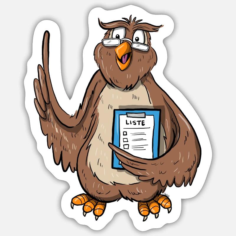 Weise Eule Sticker Größe S (10 x 10 cm)