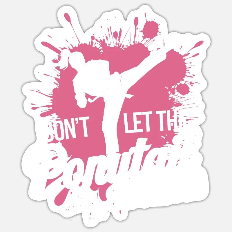 Karaté avec détermination - Sticker taille S (10 x 10 cm) - blanc mat