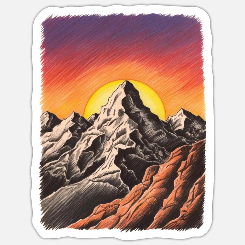 Mountain Sunset Sticker size S (10 x 10 cm)
