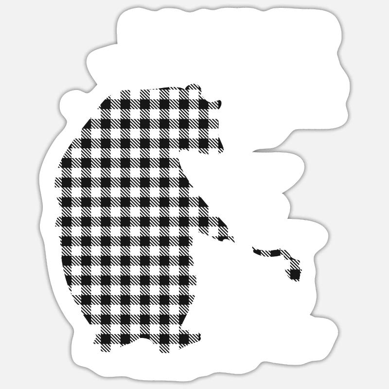 Frère Ours - Sticker taille S (10 x 10 cm) - blanc mat