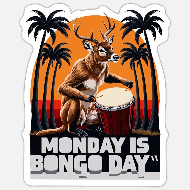 Reindeer Monkey - Sticker size S (10 x 10 cm) - white matte