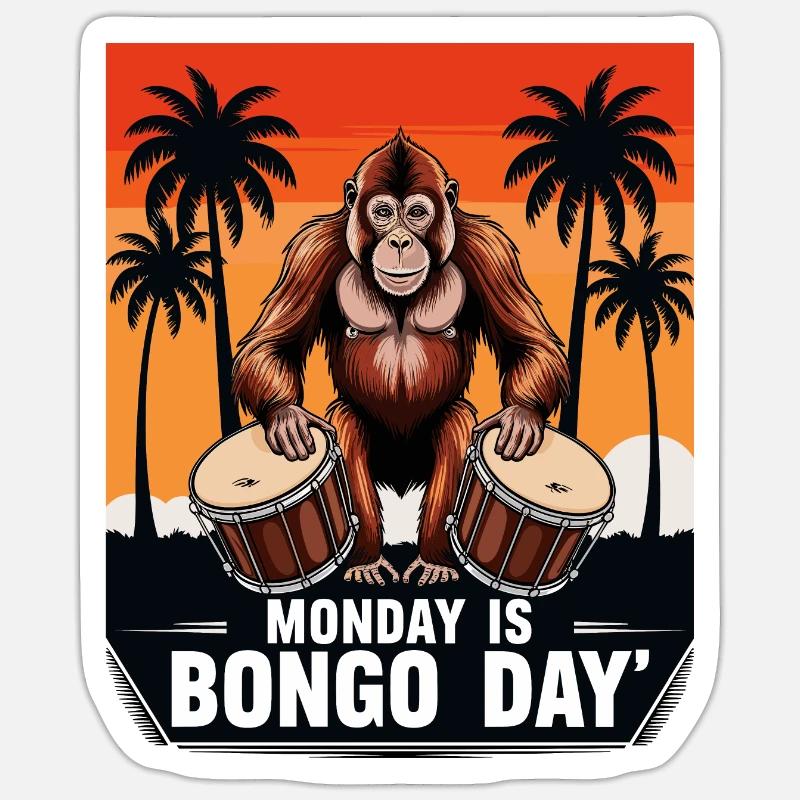 Monkey Bongo Batteur Sticker taille S (10 x 10 cm)
