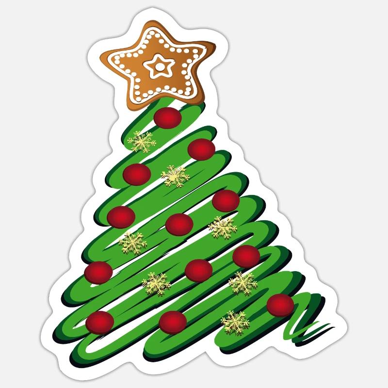 Weihnachtsbaum mit Pfefferkuchen Sticker Größe S (10 x 10 cm)