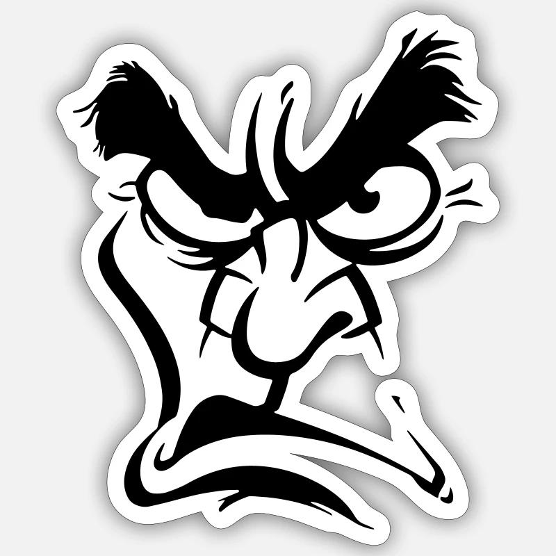 Angry Expression - Sticker size S (10 x 10 cm) - white matte