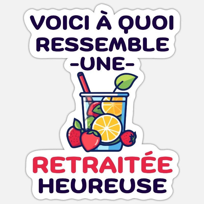 Une retraitée heureuse Sticker taille S (10 x 10 cm)
