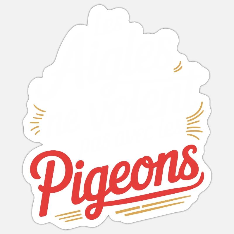 Les aigles ne volent pas avec les pigeons - Sticker taille S (10 x 10 cm) - blanc mat