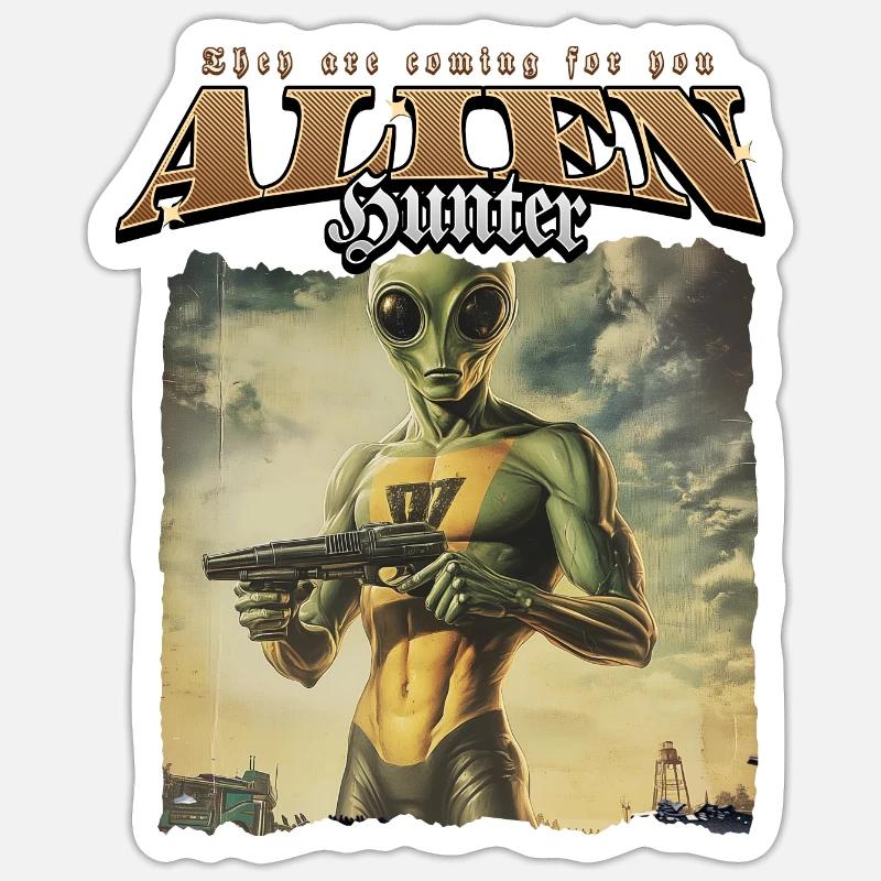 Aliens - Sticker size S (10 x 10 cm) - white matte