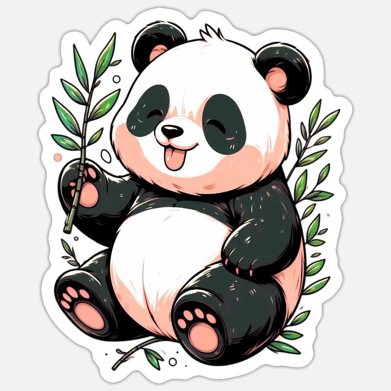 Panda - Sticker taille S (10 x 10 cm) - blanc mat
