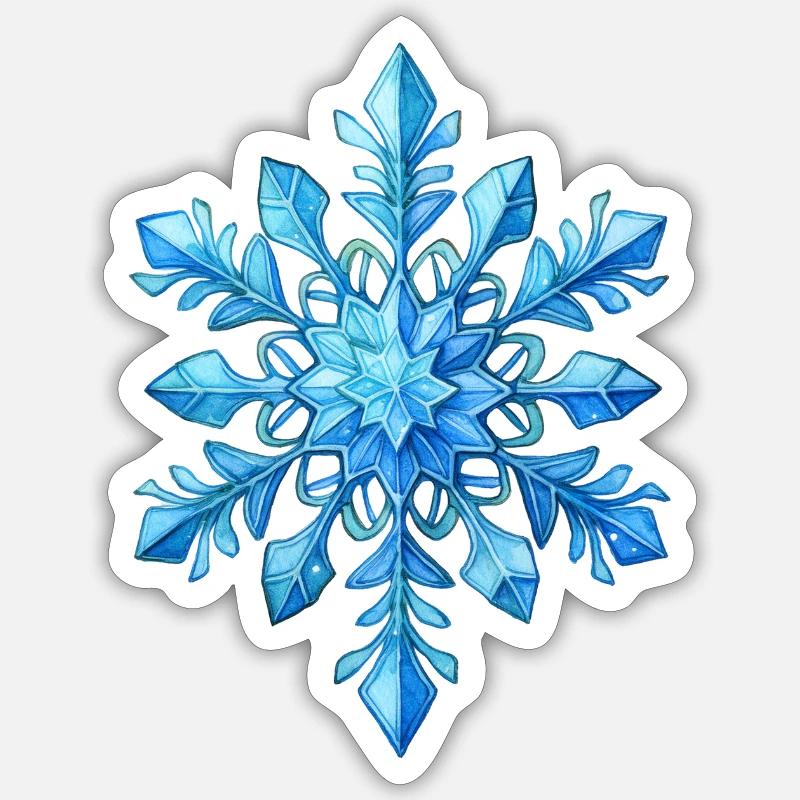 Schneeflocke oder Eiskristall - Sticker size S (10 x 10 cm) - white matte