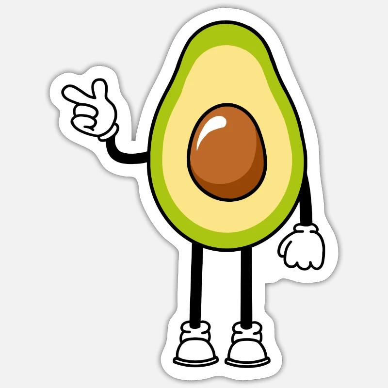 Avocat - Sticker taille S (10 x 10 cm) - blanc mat