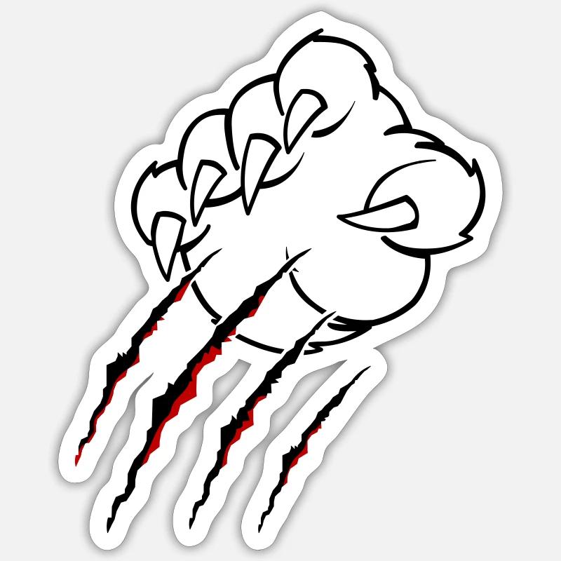 Griffes d’animaux - Sticker taille S (10 x 10 cm) - blanc mat