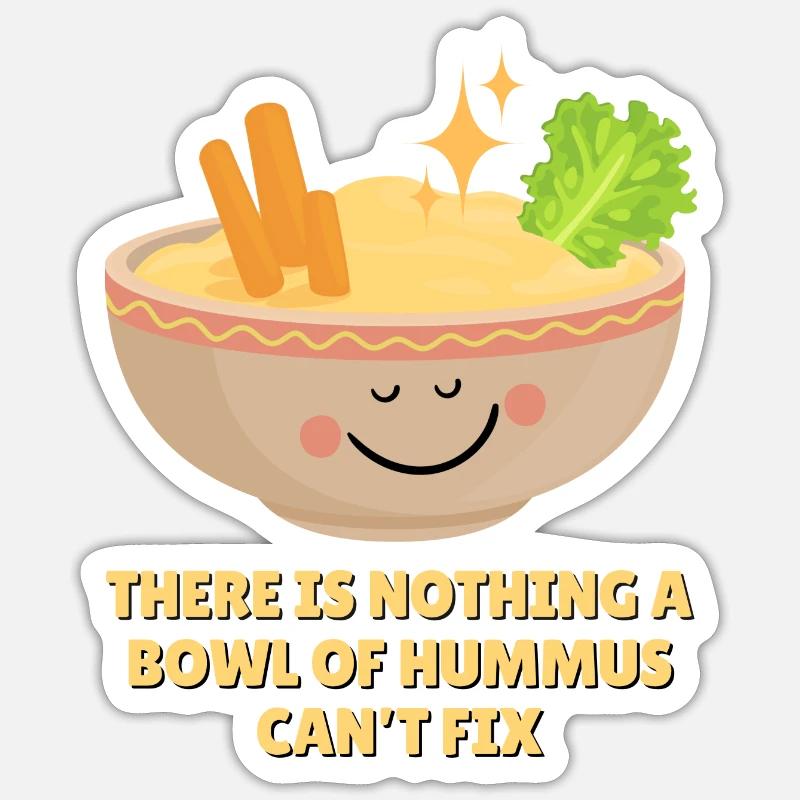 Nous aimons le houmous - Sticker taille S (10 x 10 cm) - blanc mat