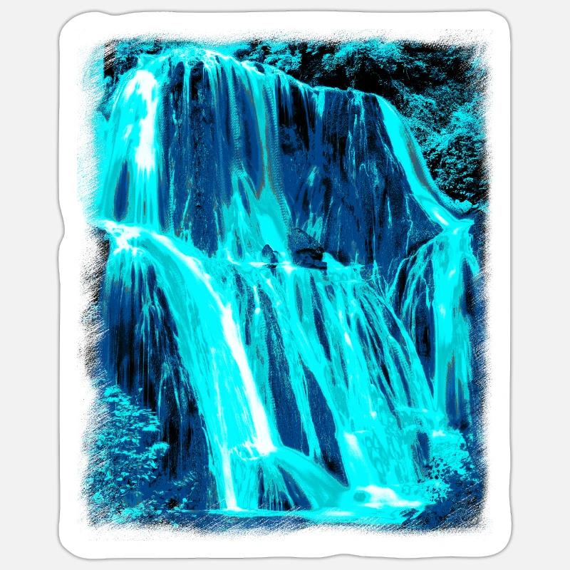 Waterfall - Sticker size S (10 x 10 cm) - white matte