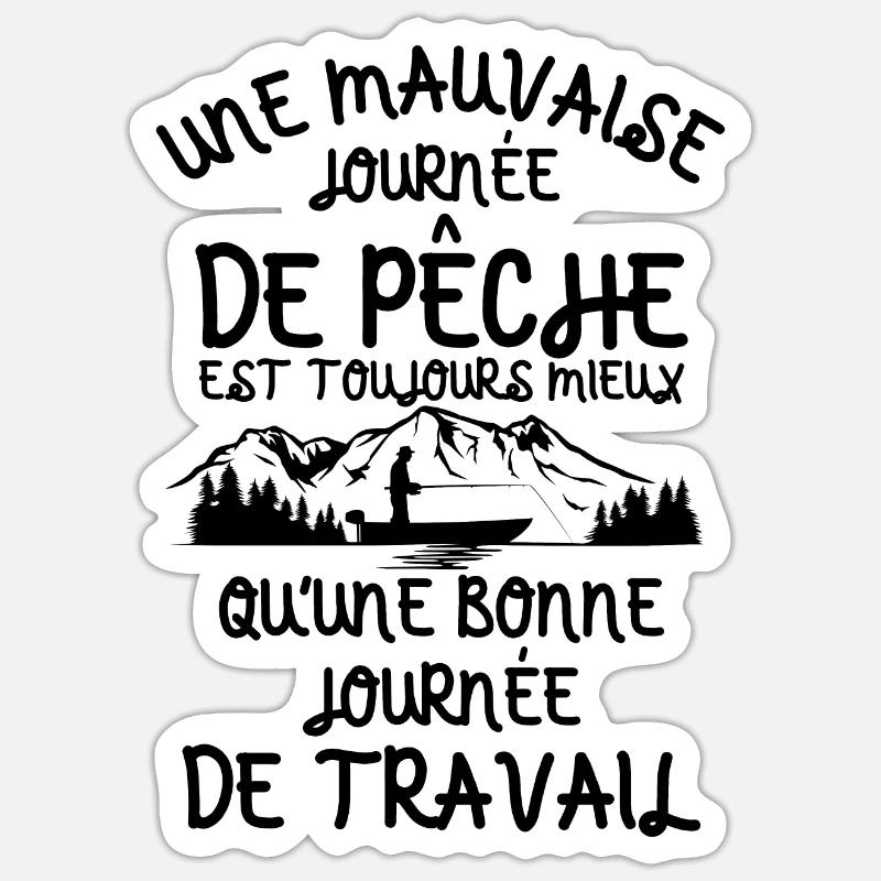 Pêche pêcher - Sticker taille S (10 x 10 cm) - blanc mat