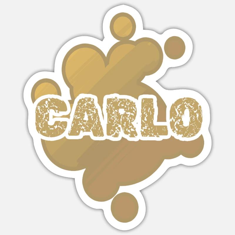 First name Carlo - Sticker size S (10 x 10 cm) - white matte