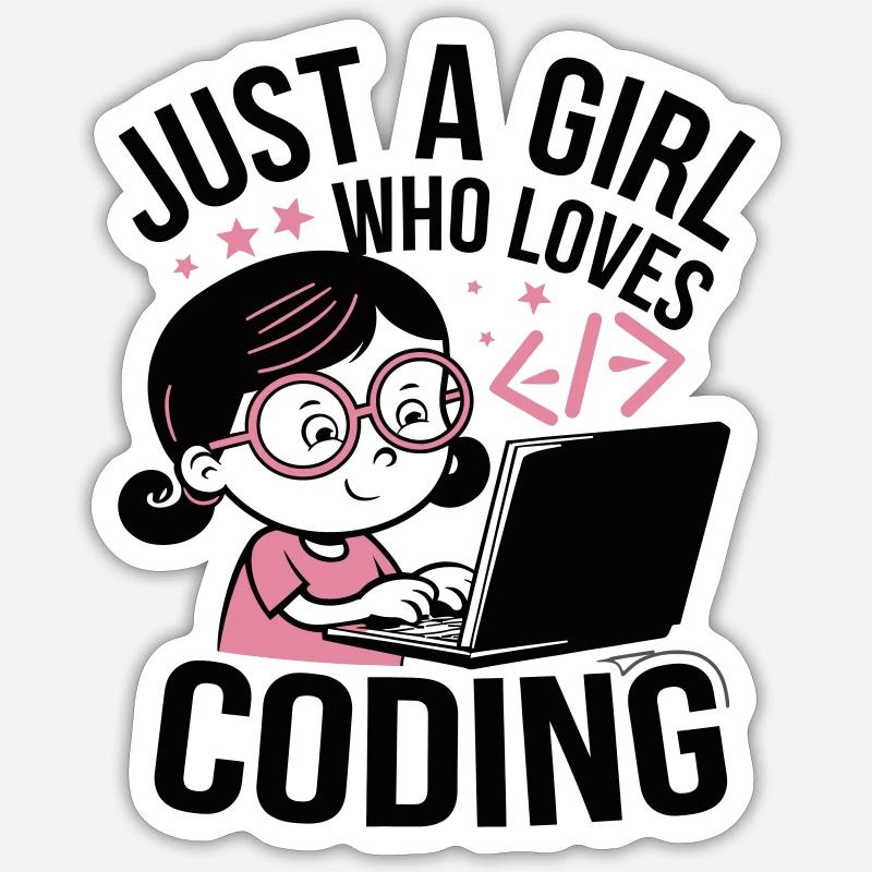 Nur ein Mädchen, das das Programmieren liebt Sticker Größe S (10 x 10 cm)