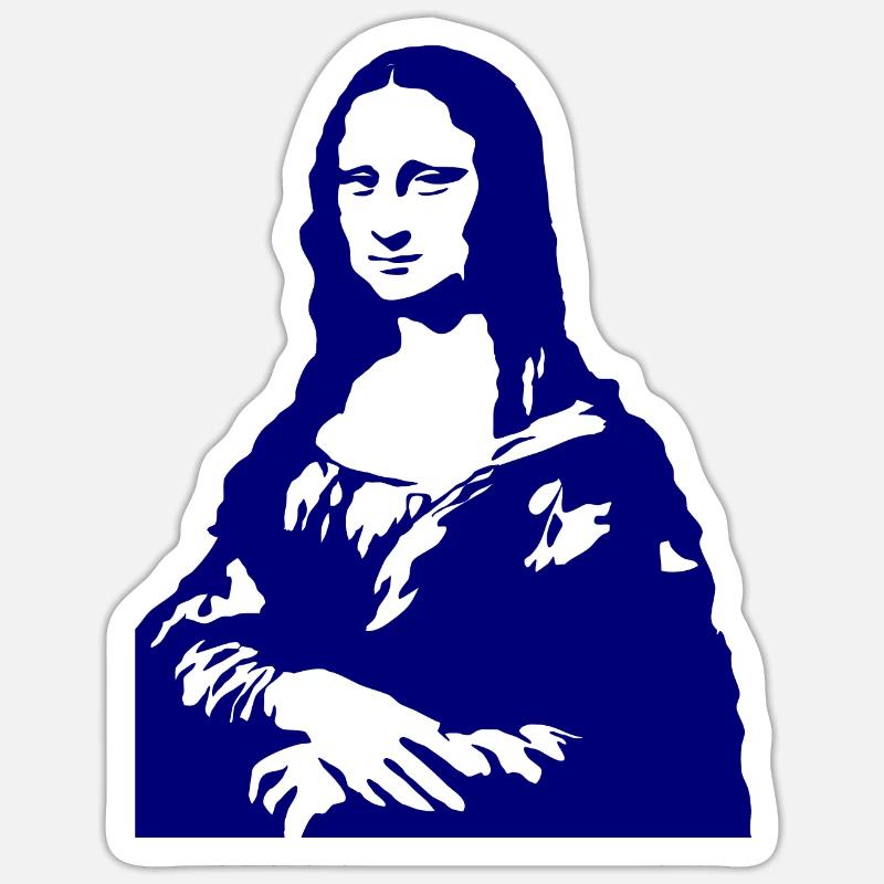 Mona Lisa - Sticker Größe S (10 x 10 cm) - Mattweiß