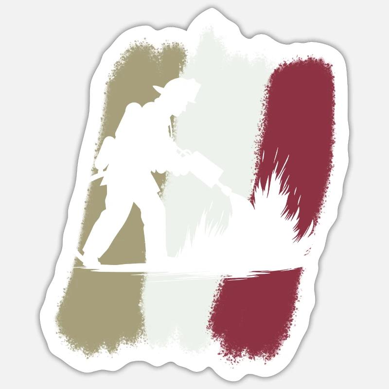 Pompiers Feu Bleu Pompier - Sticker taille S (10 x 10 cm) - blanc mat