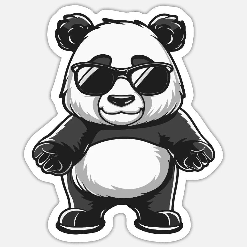 Panda - Sticker taille S (10 x 10 cm) - blanc mat