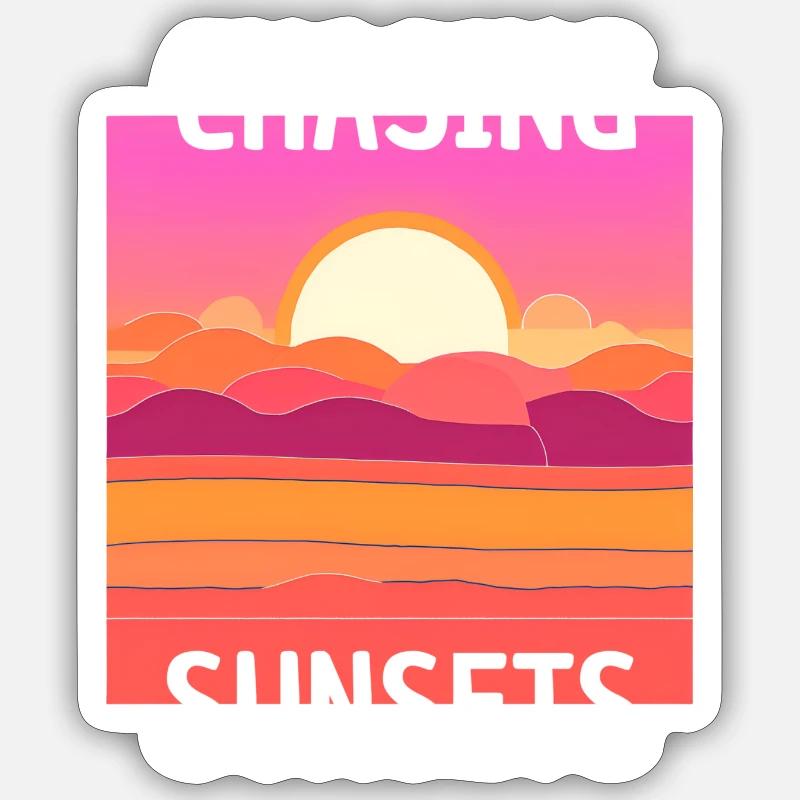SUNSET DESIGN - Sticker size S (10 x 10 cm) - white matte