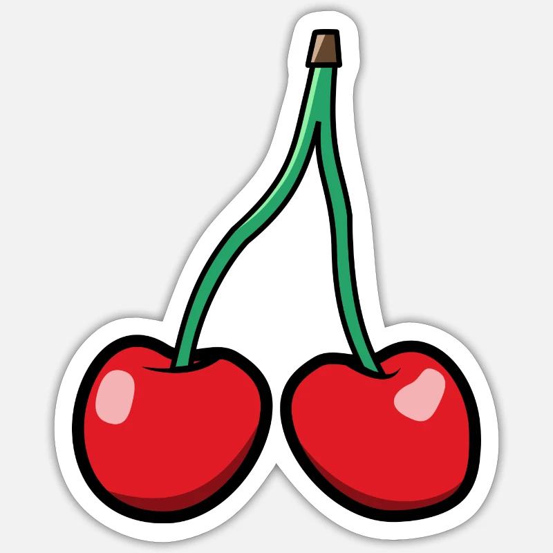 Cerise - Sticker taille S (10 x 10 cm) - blanc mat