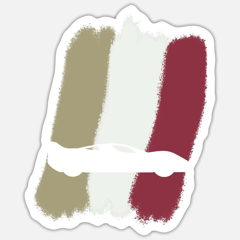 Course automobile Speedster - Sticker taille S (10 x 10 cm) - blanc mat