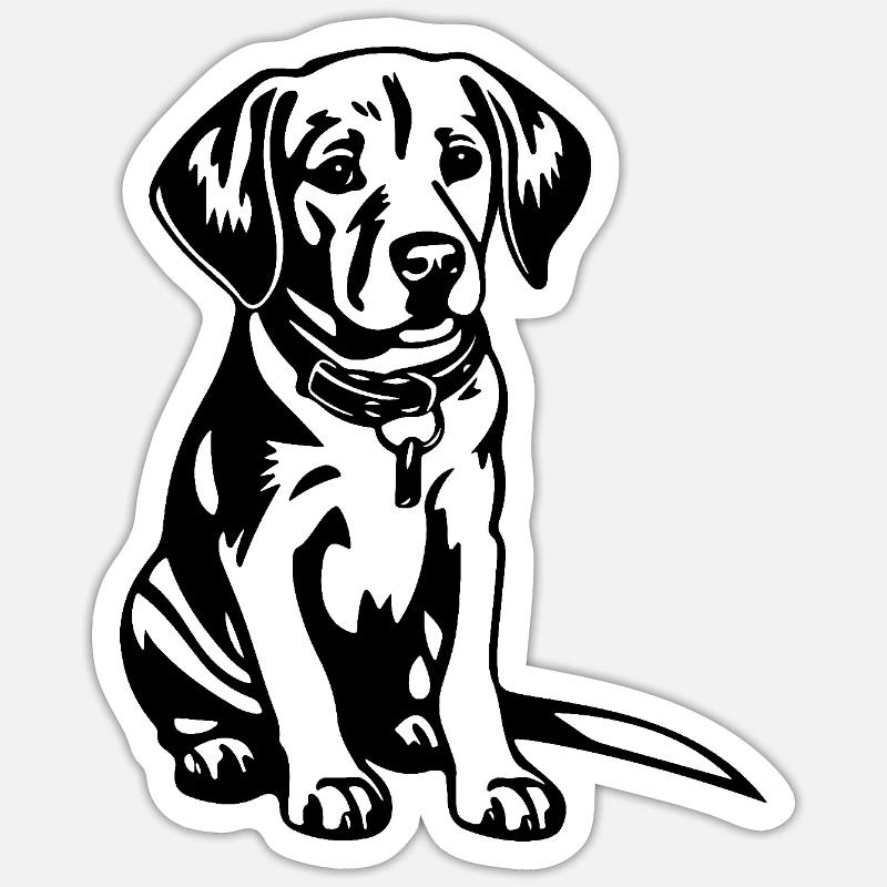 Beagle Hund - Sticker Größe S (10 x 10 cm) - Mattweiß