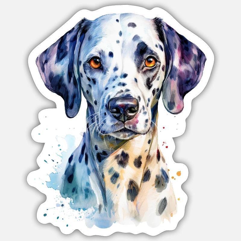 Dalmate - Sticker taille S (10 x 10 cm) - blanc mat