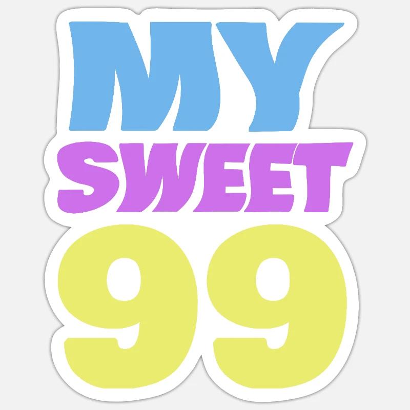 Age 99 - Sticker size S (10 x 10 cm) - white matte