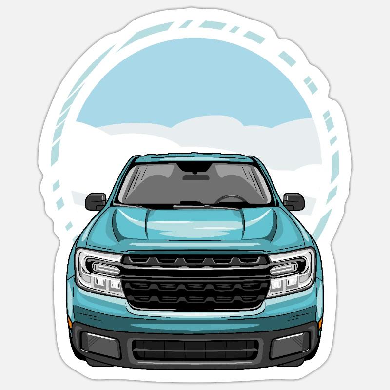 Pickup front view Sticker size S (10 x 10 cm)