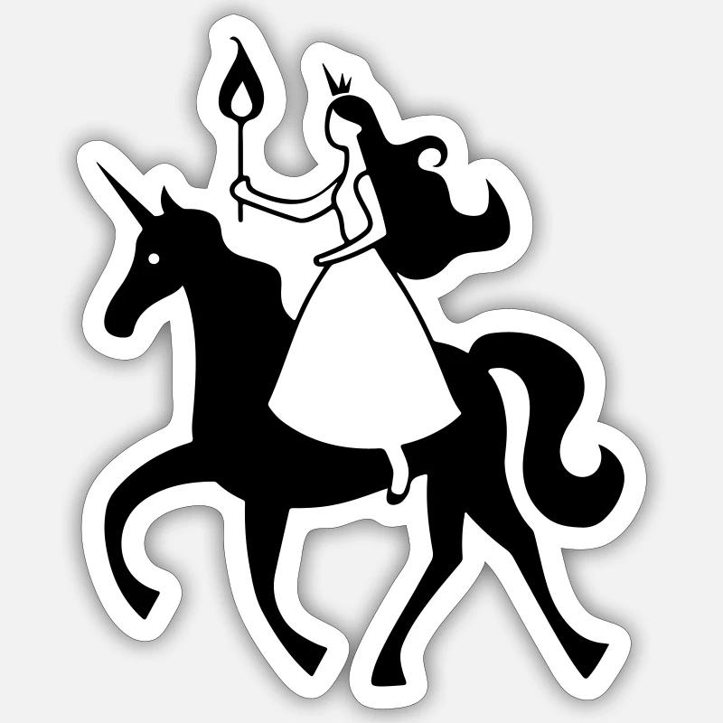 Princesse Licorne Sticker taille S (10 x 10 cm)