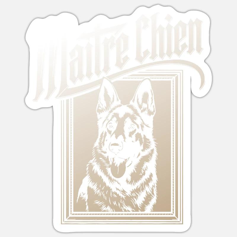 Maître-Chien - Sticker taille S (10 x 10 cm) - blanc mat