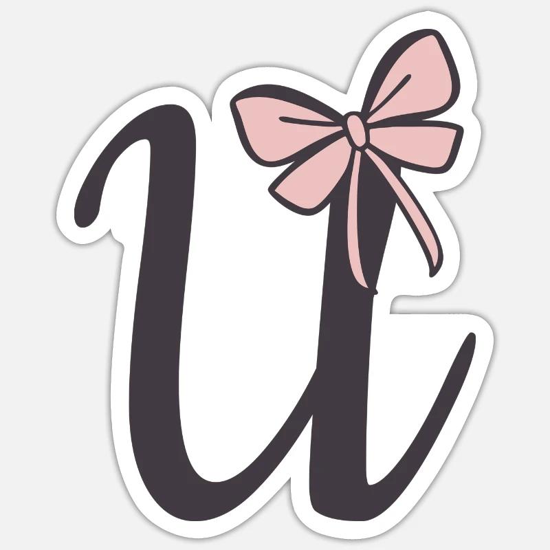 Ruban Lettre U initiale Sticker taille S (10 x 10 cm)