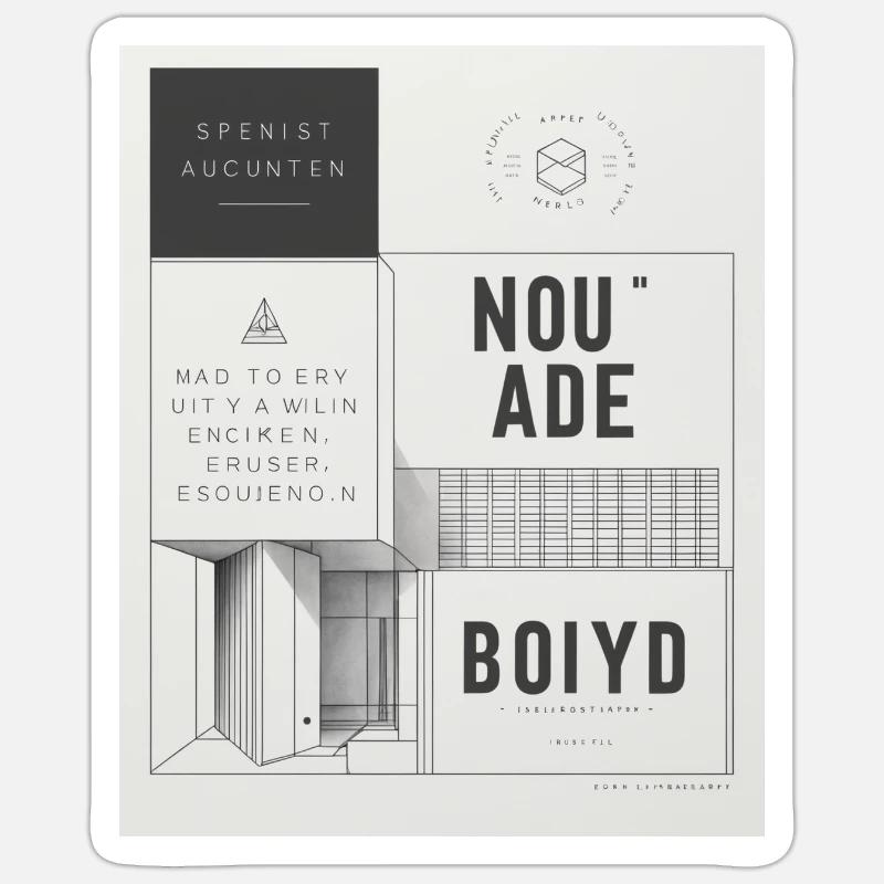 Affiche d’architecture moderne Sticker taille S (10 x 10 cm)